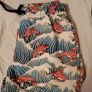 Men's Koi Fish Print Swim Trunks
